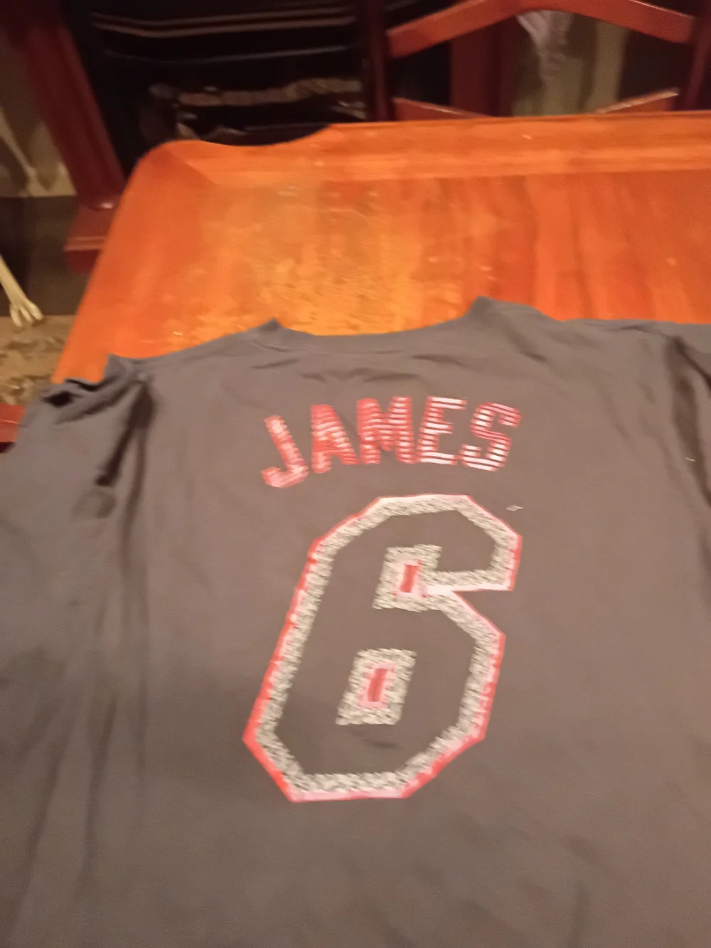 adidas Black Tee with Red and Gray Miami Heat Graphic